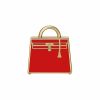 Hermes Curiosite Kelly Laque Charm Rouge Vif